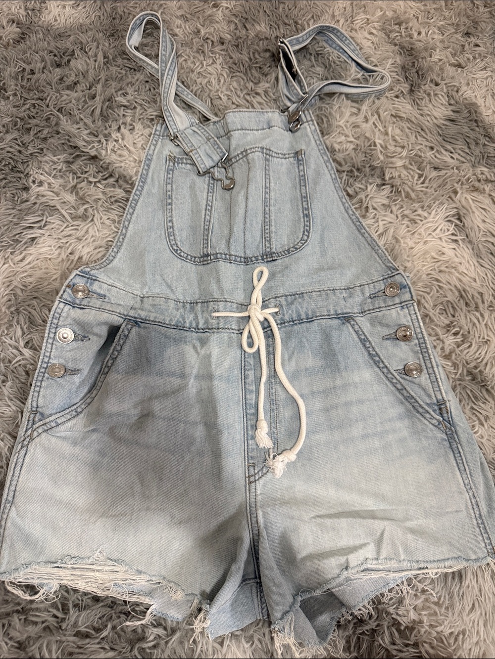 Denim Romper - Casual Short One-Piece AE size M
